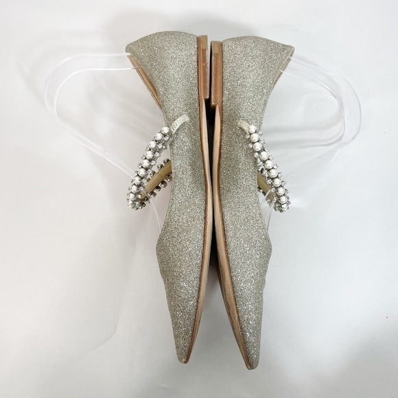 Jimmy Choo Baily Embellished Crystal Pearl Flats - Picture 5 of 8